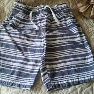 Blue and White Striped Shorts